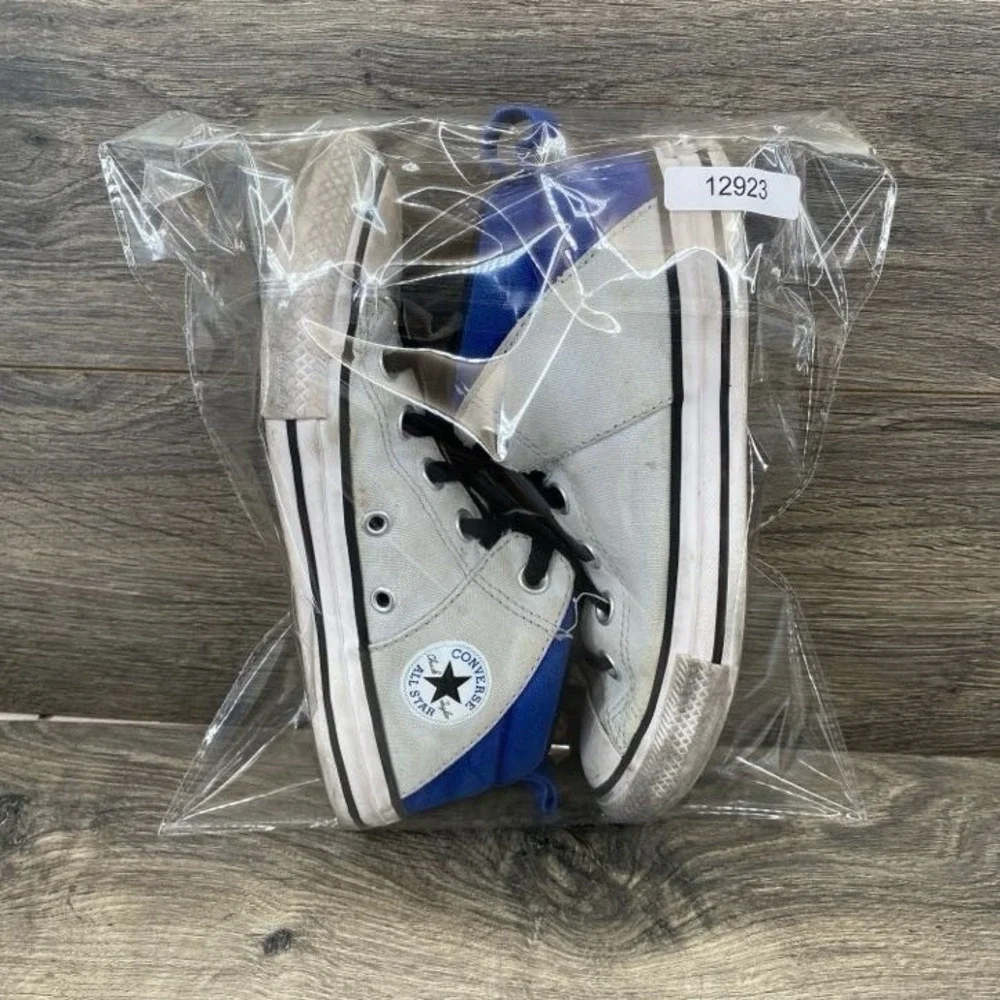 Converse Chuck Taylor All Star Boys Sneakers‎ Shoes Size 2 White Royal Blue